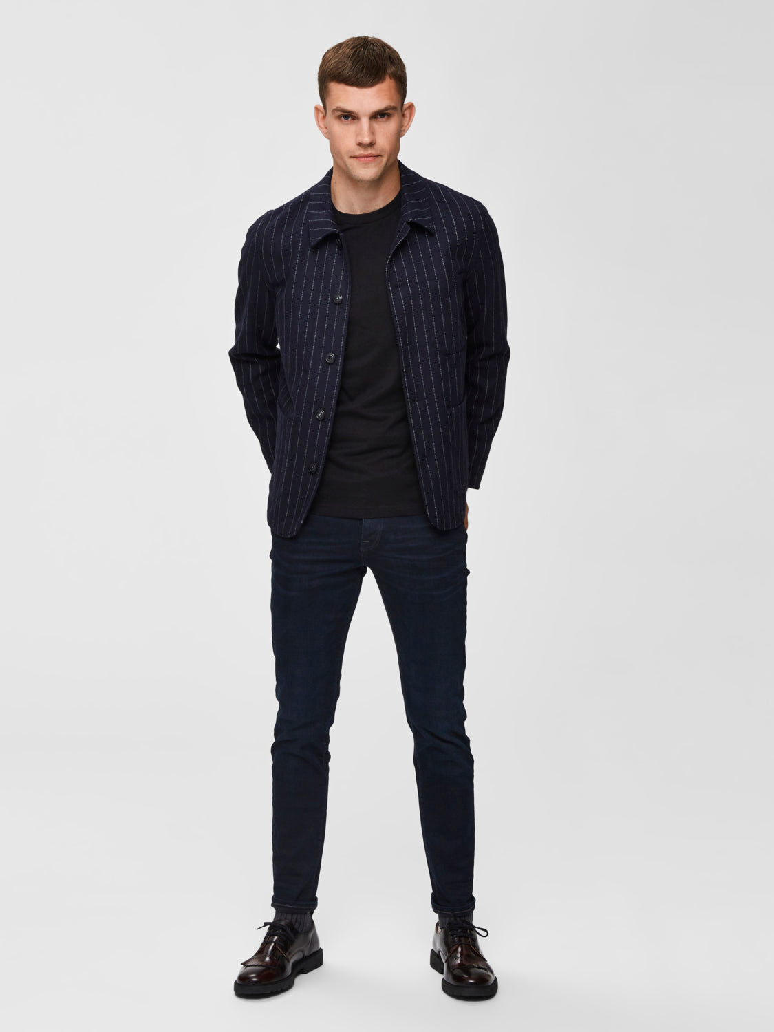 Slim Leon 6155 Super Strech - Blå/ Blue Black Denim
